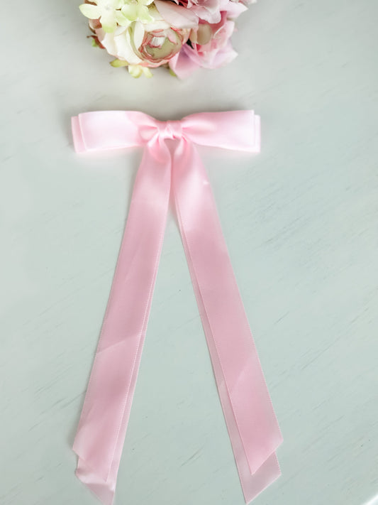 Classic Satin Bow With Clip "Pink"