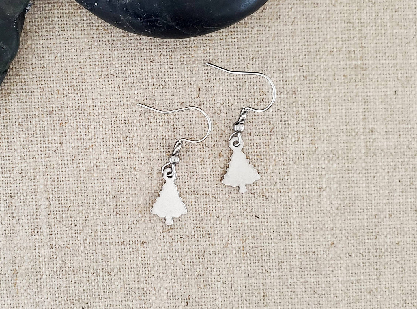 Christmas Stainless Steel Simple Small Tree Earrings