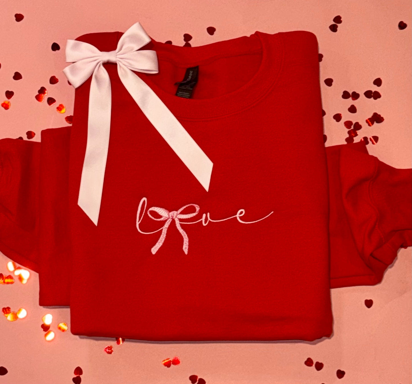 Love Bow Embroidered Sweatshirt - OEC