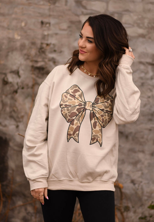 Camo Bow Sweatshirt - OEC