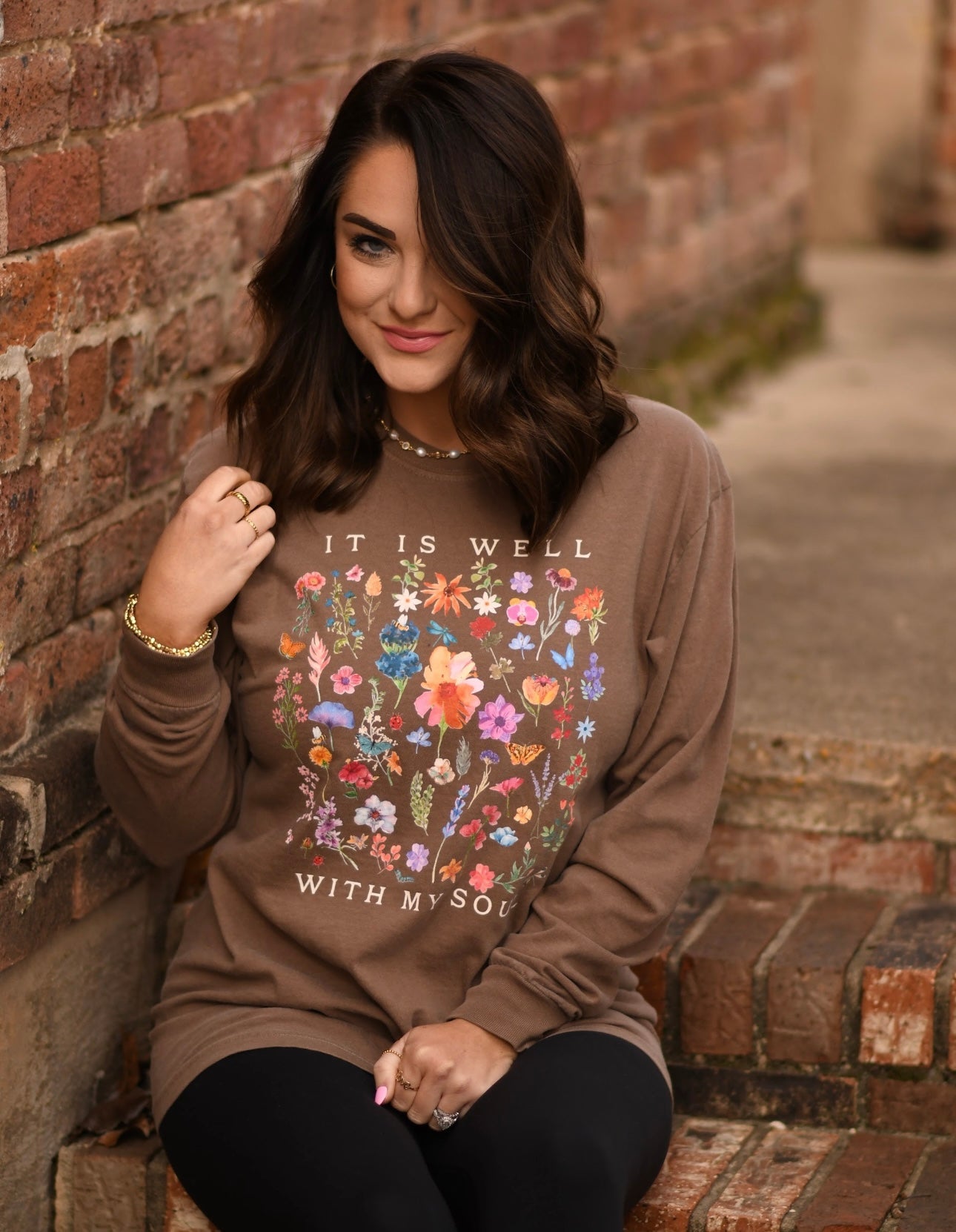 It Is Well With My Soul Floral Tee/Long Sleeve Tee - OEC