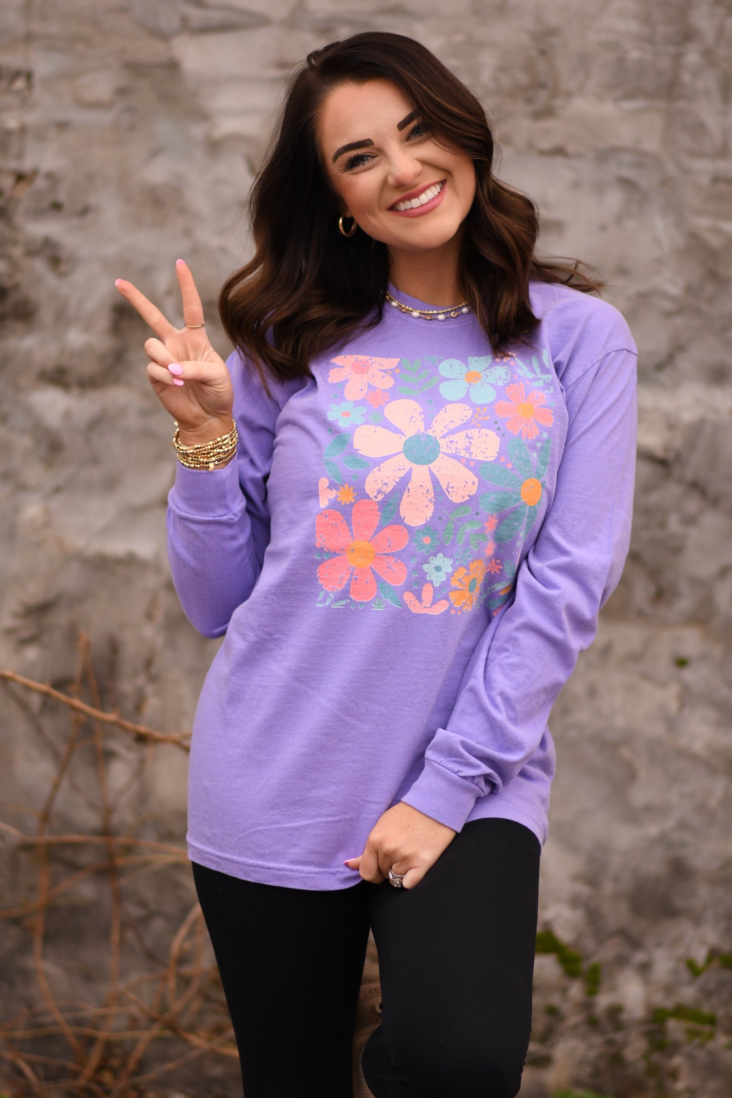 Colorful Florals Long Sleeve/Tee - OEC