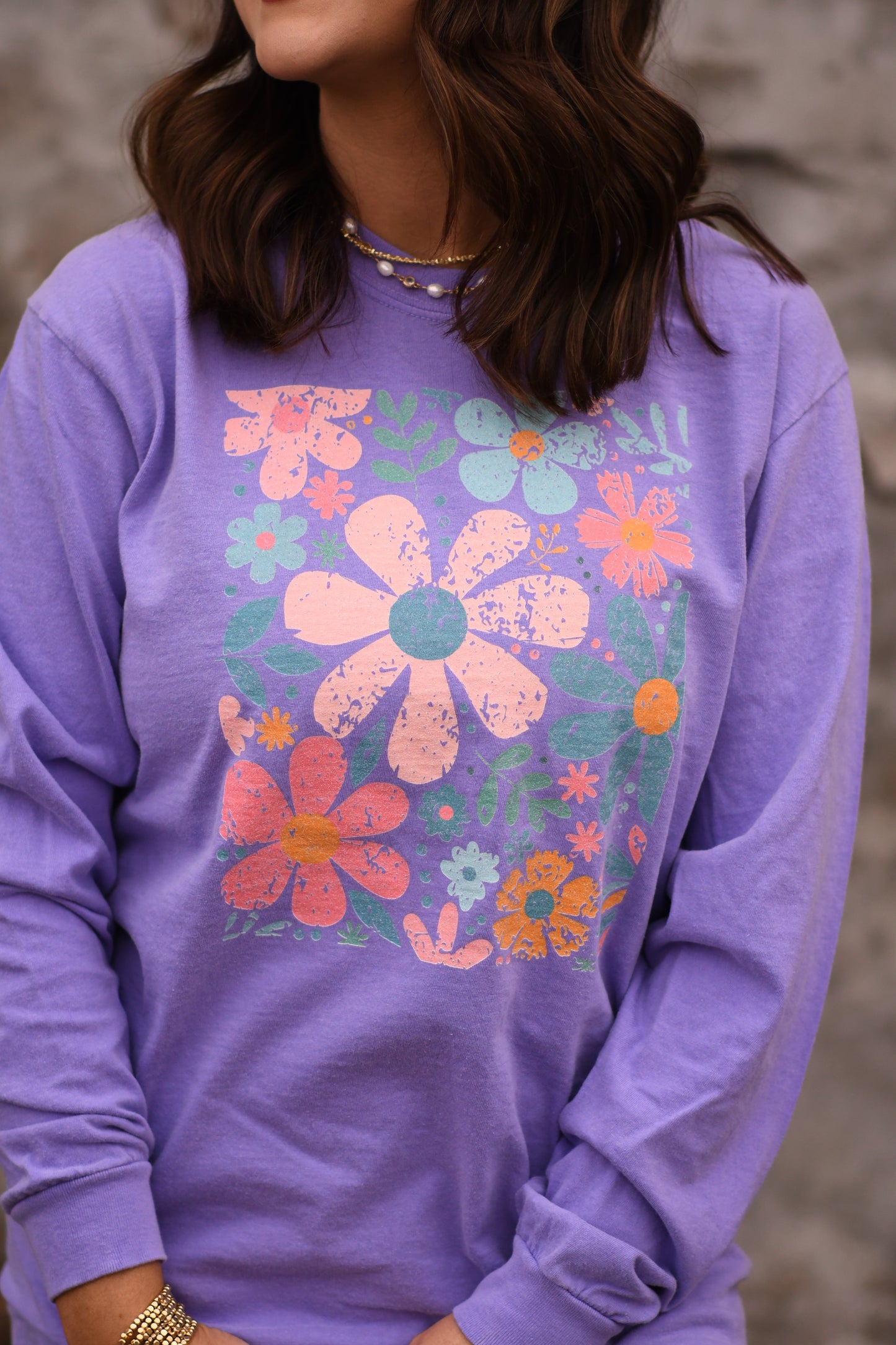 Colorful Florals Long Sleeve/Tee - OEC