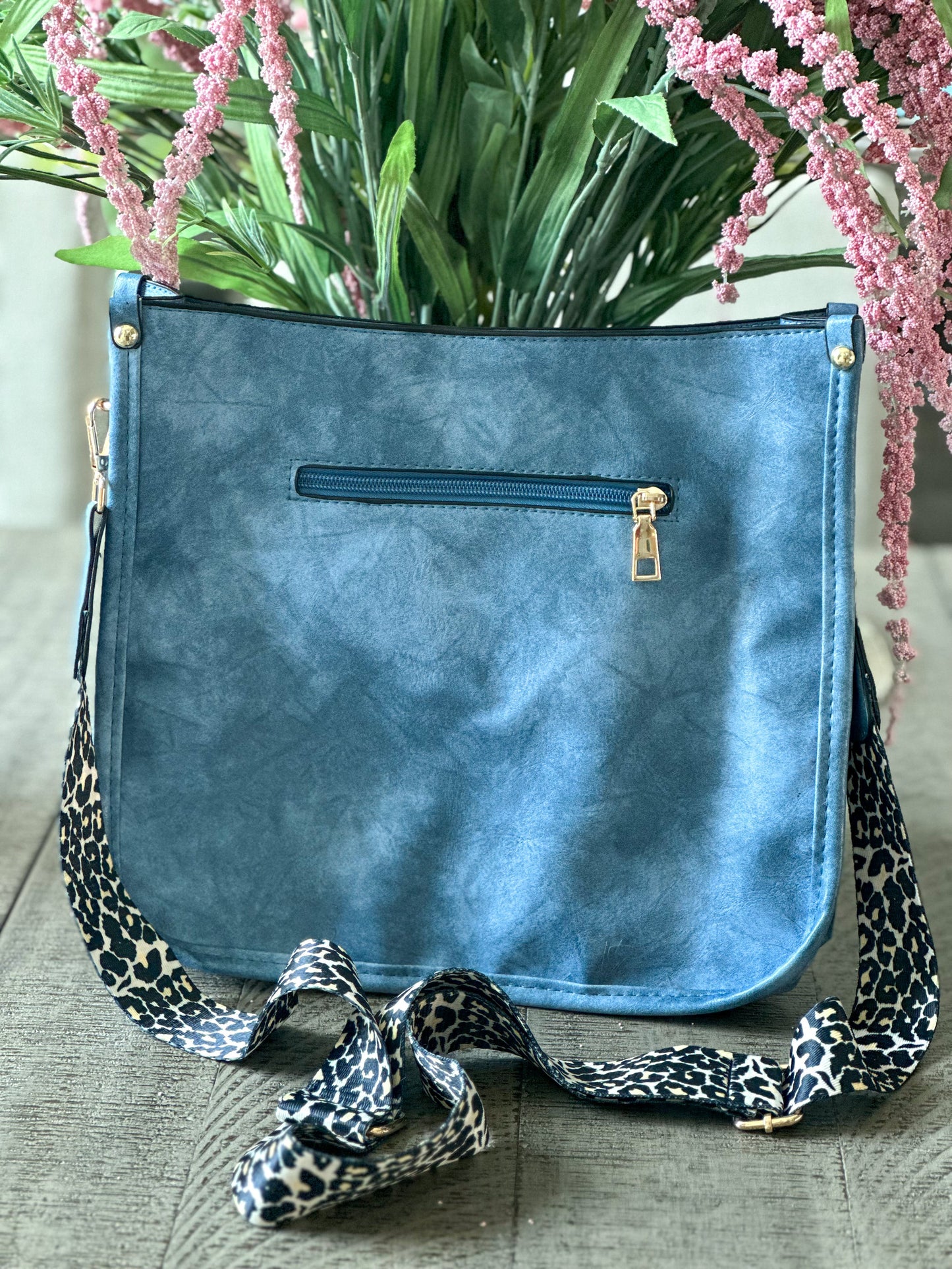 Large Crossbody Purse "Blue"