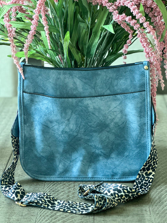 Large Crossbody Purse "Blue"